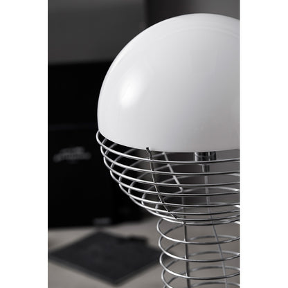 Wire Floor Lamp - Chrome/White