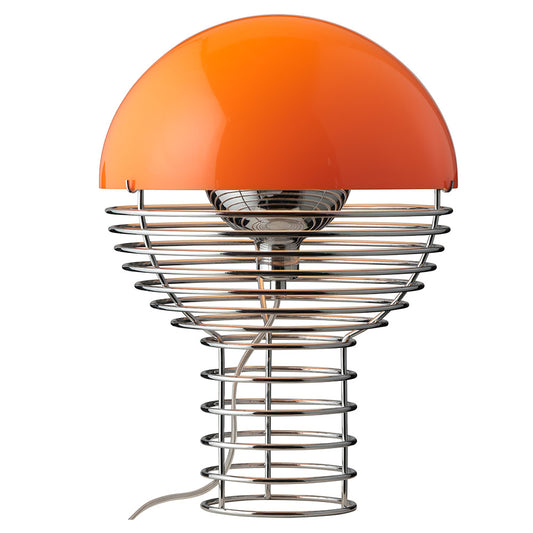 Wire Table Lamp - Chrome/Orange