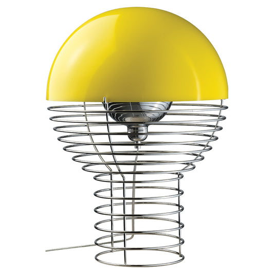 Wire Table Lamp - Chrome/Yellow