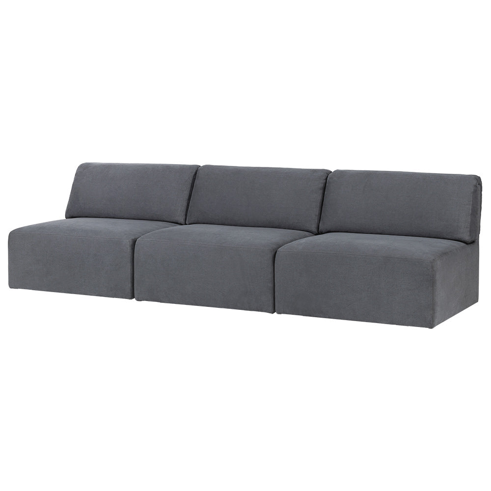 Wonder Modular Sofa - 3 Seater without Armrest, Gray