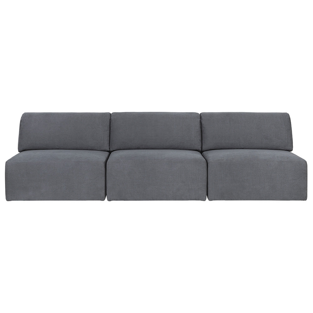Wonder Modular Sofa - 3 Seater without Armrest, Gray