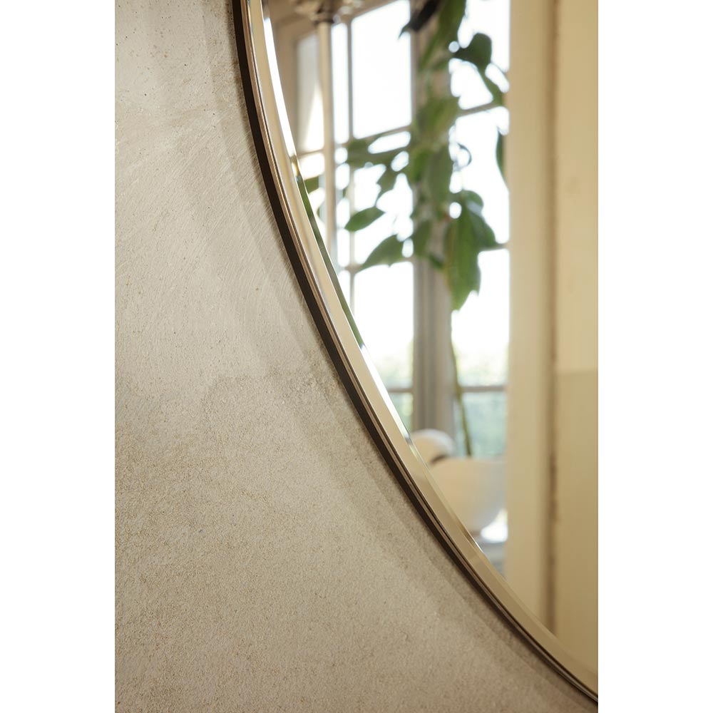 X Large Pond Mirror - Dark Chrome