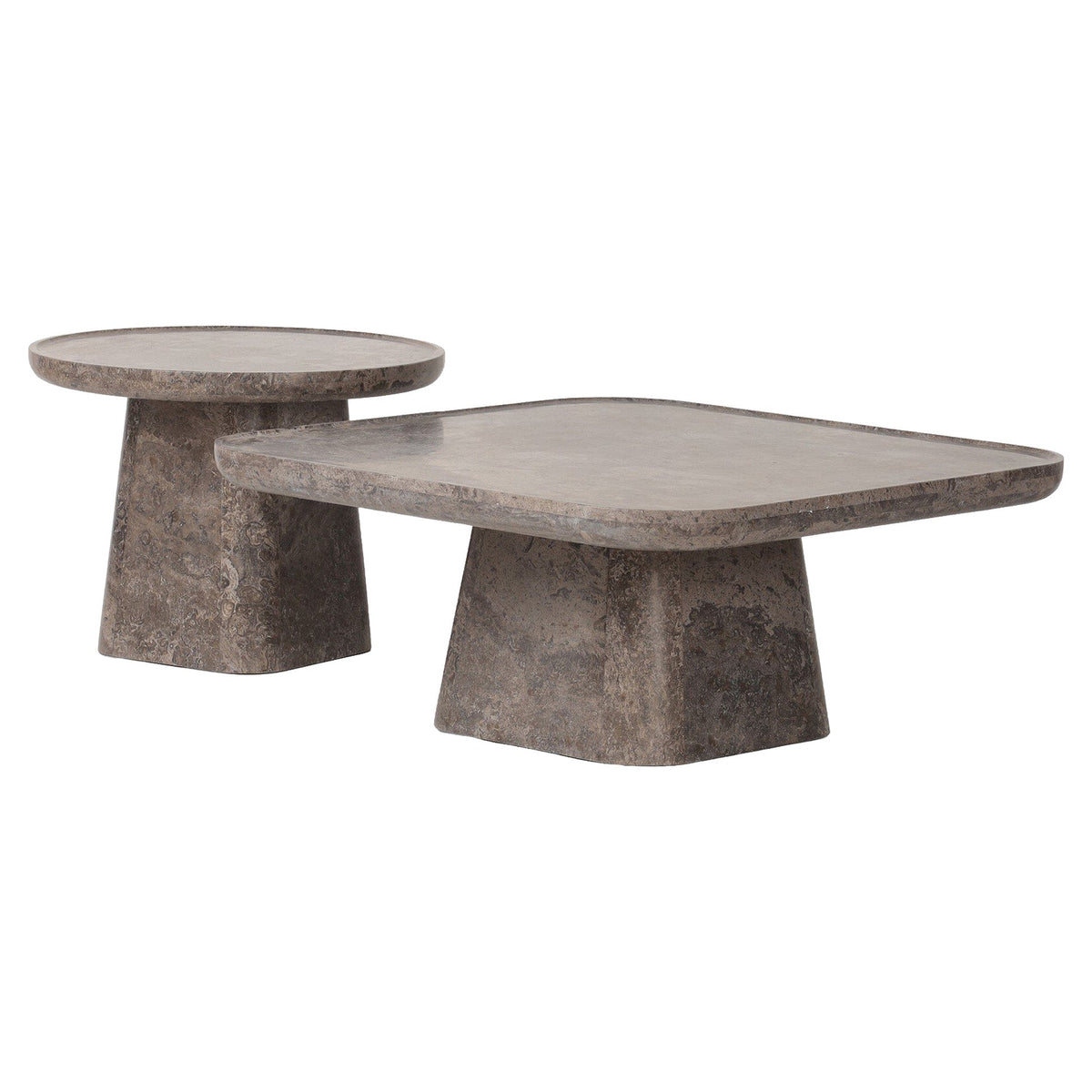 Zane Coffee Table Set - Warm Gray Marble