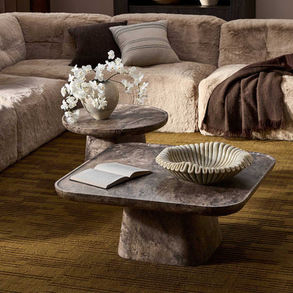 Zane Coffee Table Set - Warm Gray Marble