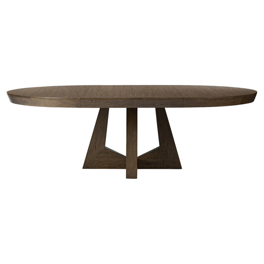 Zelda Round Extension Dining Table - Fawn Oak Veneer