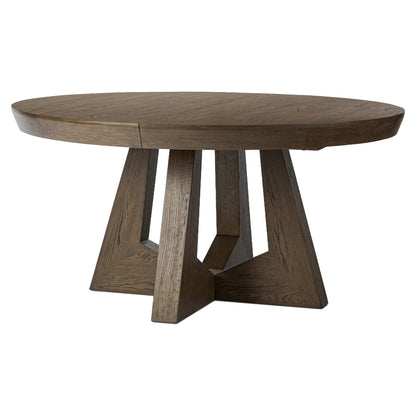 Zelda Round Extension Dining Table - Fawn Oak Veneer