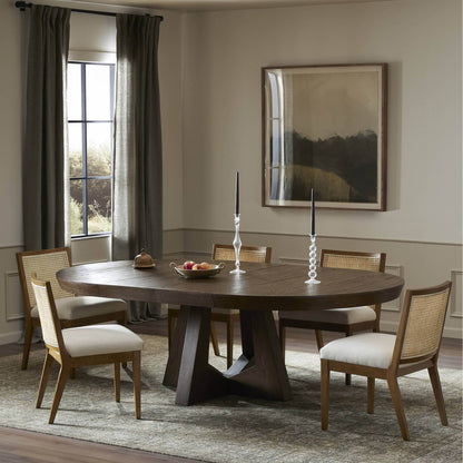 Zelda Round Extension Dining Table - Fawn Oak Veneer