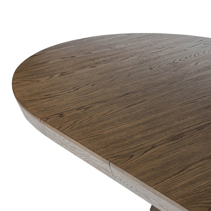Zelda Round Extension Dining Table - Fawn Oak Veneer