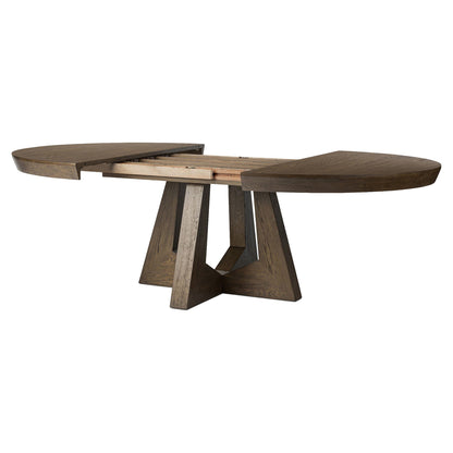 Zelda Round Extension Dining Table - Fawn Oak Veneer