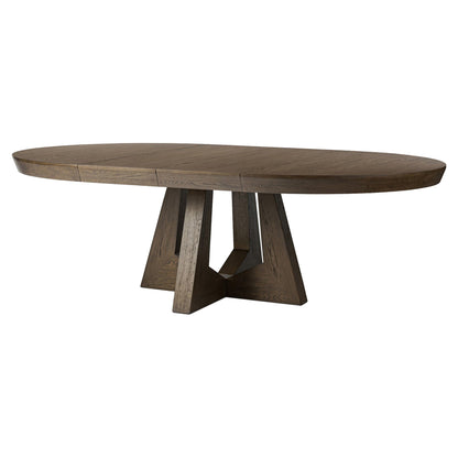 Zelda Round Extension Dining Table - Fawn Oak Veneer