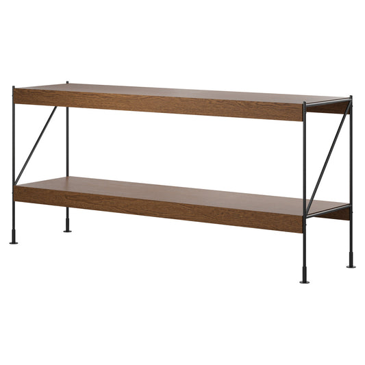Zet Storage System 27.6''H - Black Steel, Dark Stained Oak