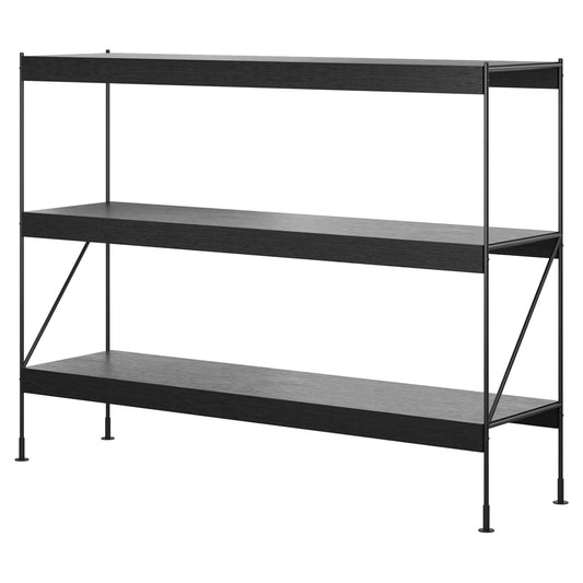Zet Storage System 44.9''H - Black Steel, Black Oak