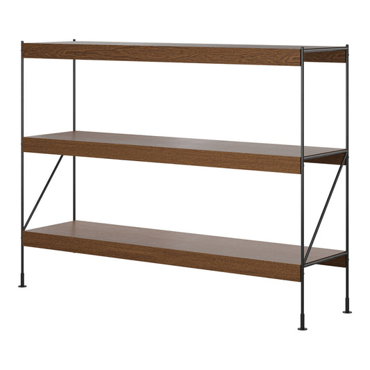 Zet Storage System 44.9''H - Black Steel, Dark Stained Oak