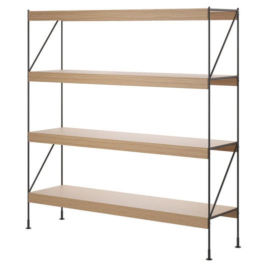 Zet Storage System 62.2''H - Black Steel, Natural Oak