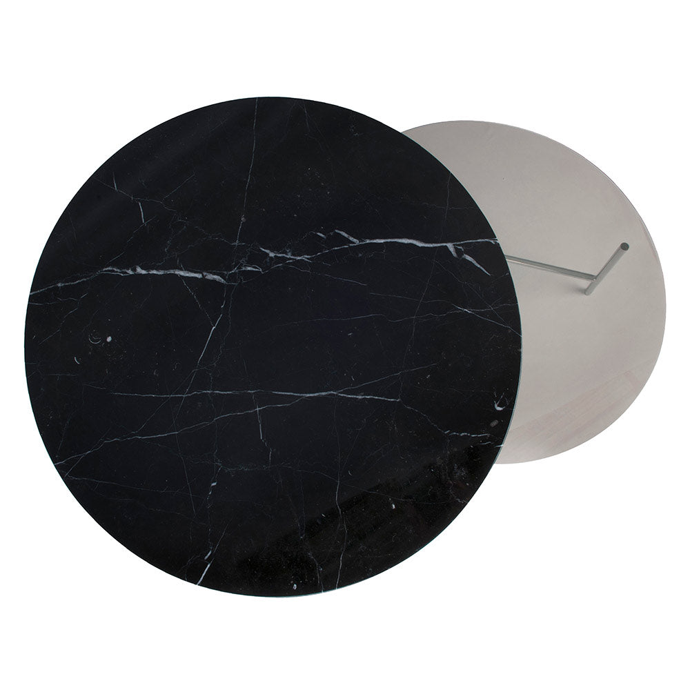 Zoro Coffee Table - Black Marble, Smoked Glass Top