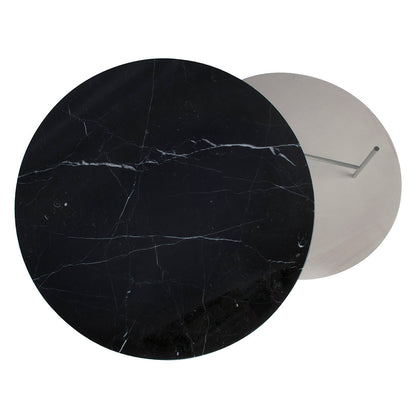 Zoro Coffee Table - Black Marble, Smoked Glass Top