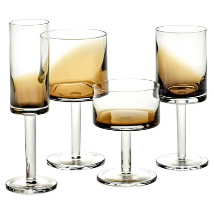 Zuma Amber Champagne Coupe Set of 4