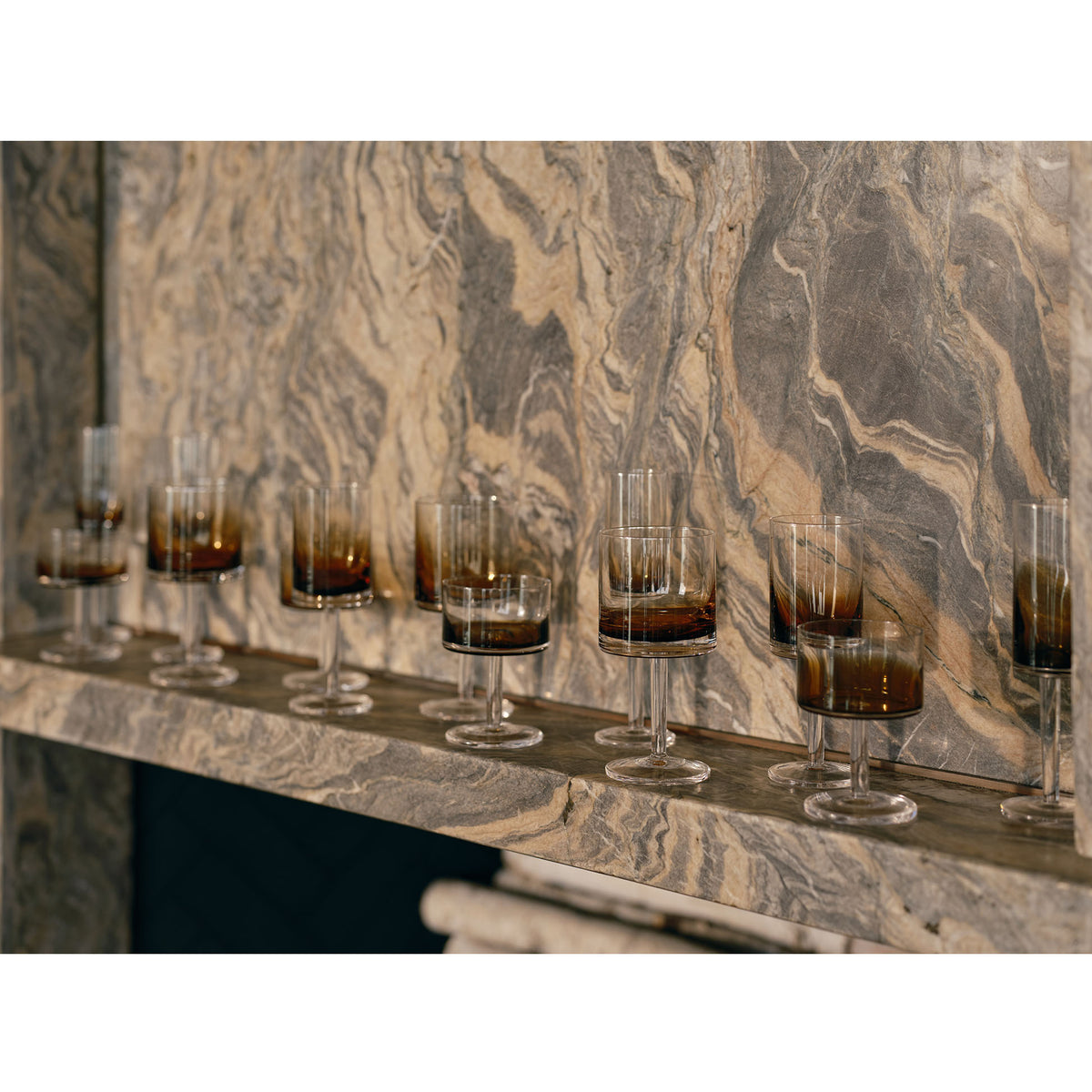 Zuma Amber Champagne Glass Set of 4