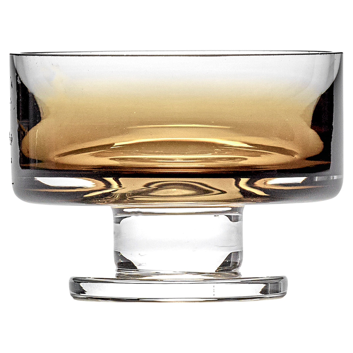 Zuma Amber Low Bowl on Foot - Small