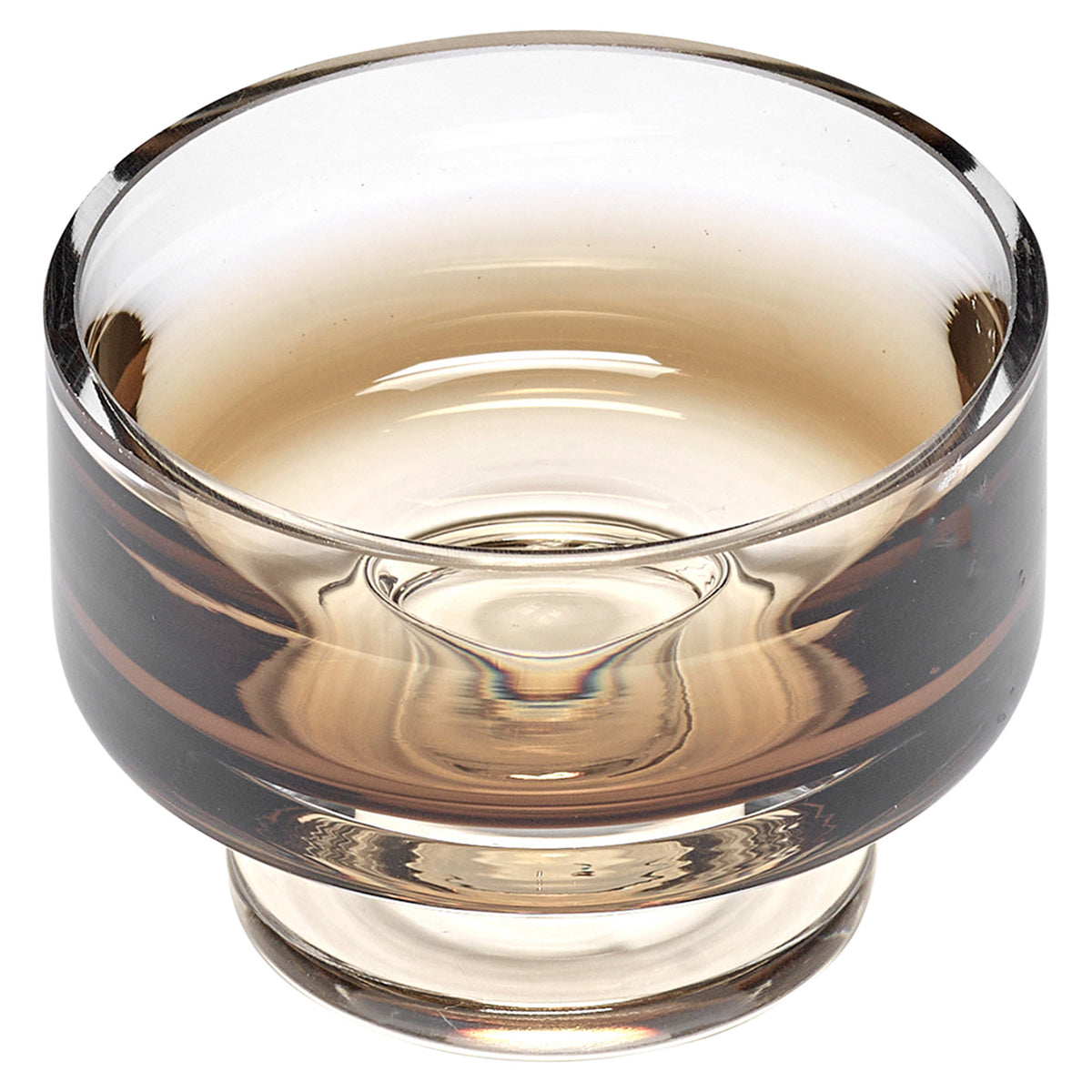 Zuma Amber Low Bowl on Foot - Small