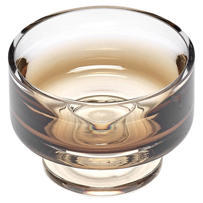 Zuma Amber Low Bowl on Foot - Small